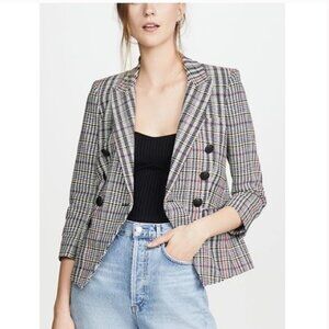 Veronica Beard Dickie Blazer - Black, White, Red Plaid
